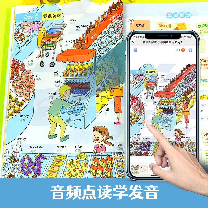 当当网正版书籍 情景图解法小学英语单词 小学通用 视频讲解版三四五六年级单词句型公式词性时态大全英语学习大全 开心教育