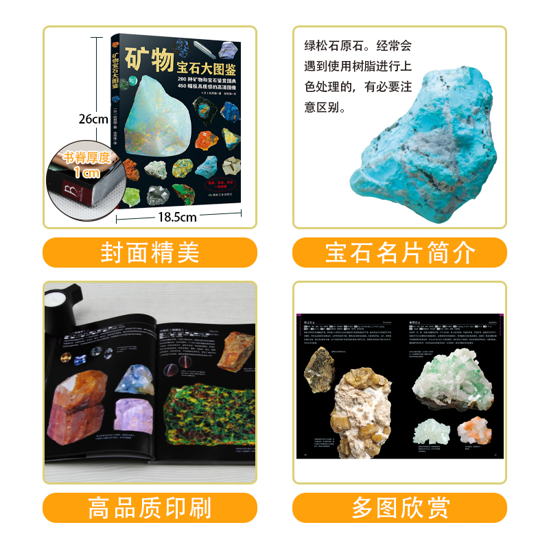 正版书籍 矿物宝石大图鉴 200种矿物宝石鉴赏图典 儿童百科全书大百科少儿3-6-10岁图书漫画书科学课外书籍幼儿科普绘本书中缘,淘宝优惠券,粉丝福利购,淘宝优惠卷