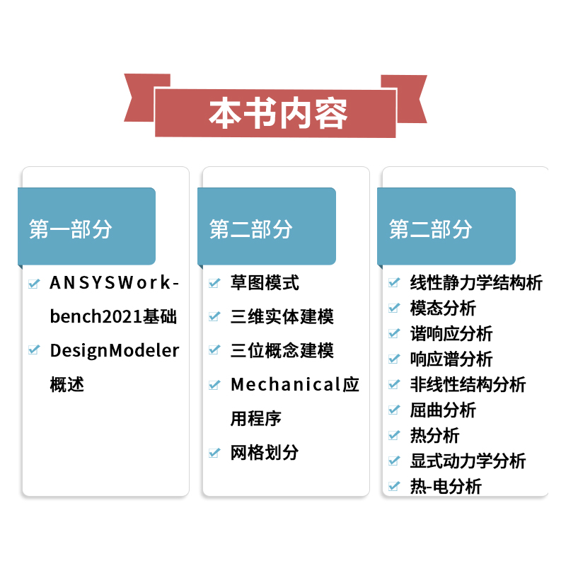 中文版ANSYS Workbench2021有限元分析从入门到精通视频讲解实战案例版 完全自学一本通书籍教程cad - 图0