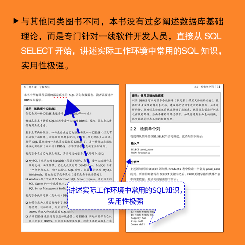 【当当网正版书籍】SQL必知必会第五5版 SQL从入门到精通SQL入门基础教程深入浅出sql数据库入门经典数据库原理与应用经典教程-图0