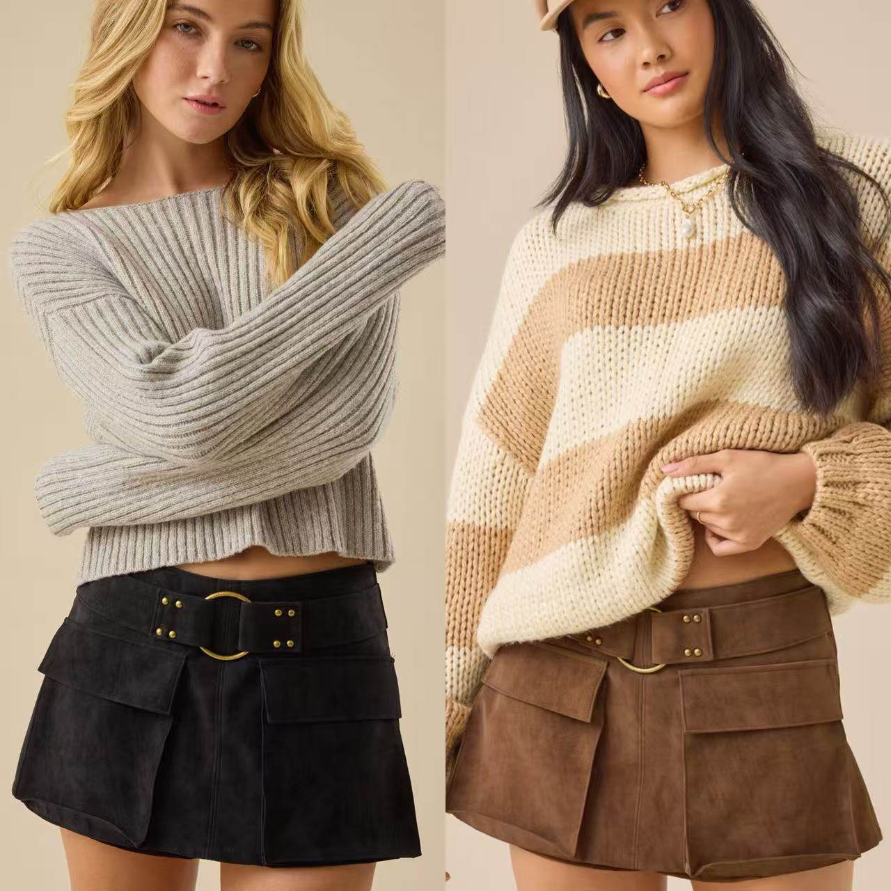 外贸单纯原@ltard state 辣妹麂皮辣妹短裤 小众中低腰大口袋靴裤,淘宝优惠券,粉丝福利购,淘宝优惠卷