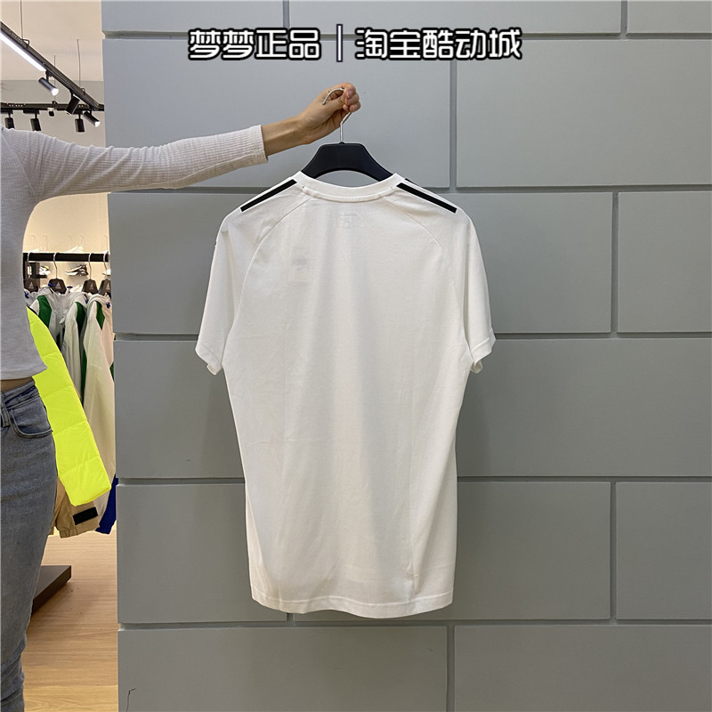 adidas阿迪达斯NEO男短袖上衣运动服休闲透气三条纹半袖T恤FP7478 - 图0