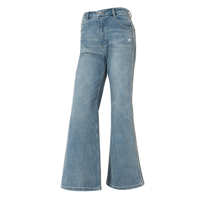阿迪达斯三叶草女士2026新年款时尚潮流运动牛仔裤喇叭裤KT3173,淘宝优惠券,粉丝福利购,淘宝优惠卷