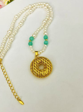 新款平安扣项链女仿黄金色