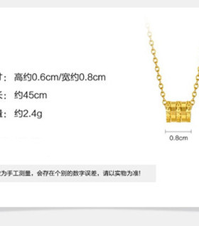 金店同款黄金色项链转运珠金小蛮腰吊坠配O字项链结婚送礼锁骨链