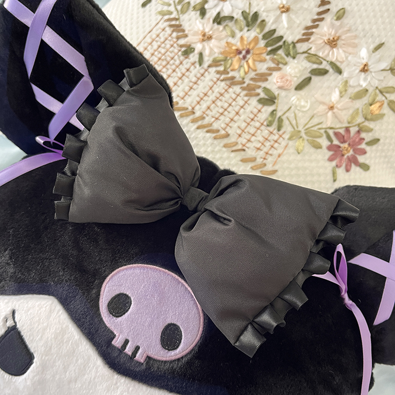 三丽鸥正版授权Kuromi库洛米头型抱枕日系可爱毛绒玩具卡通靠垫女