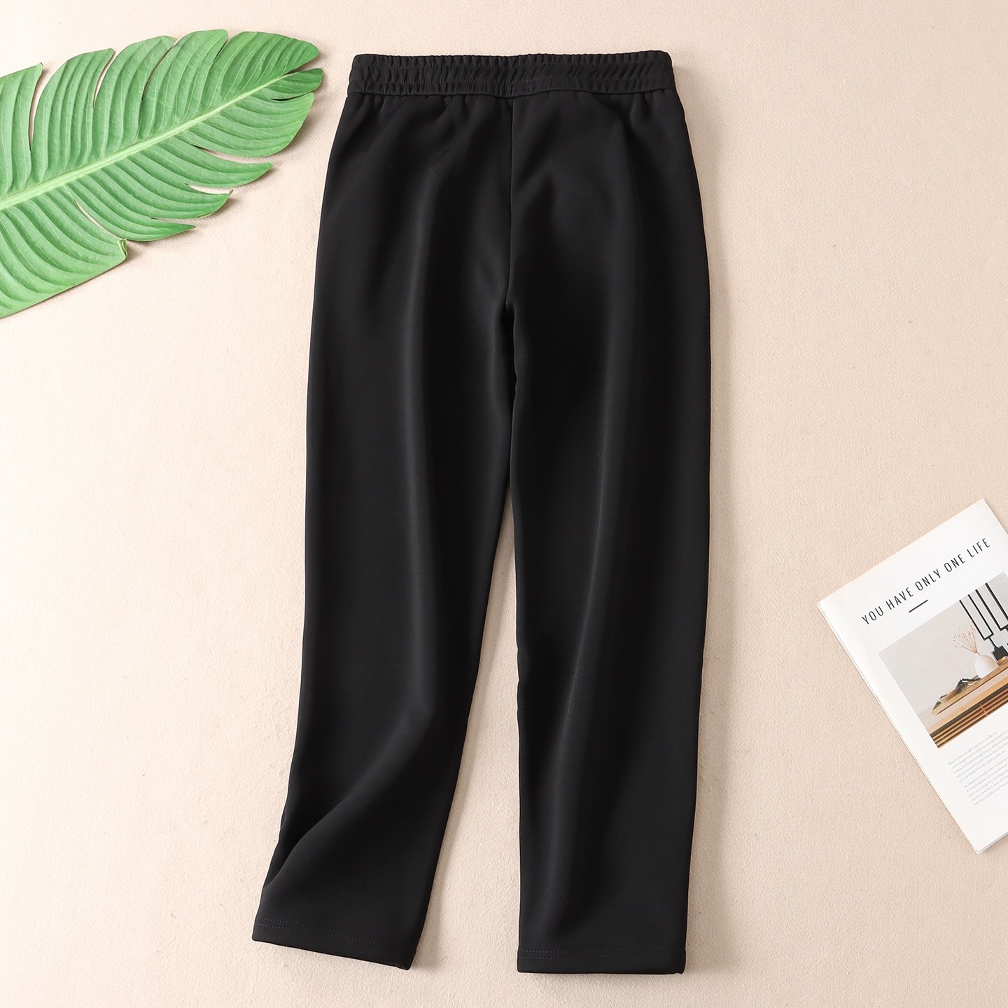 加绒小直筒哈伦裤女冬季保暖显瘦不起球高腰显瘦休闲西装长裤W498,淘宝优惠券,粉丝福利购,淘宝优惠卷