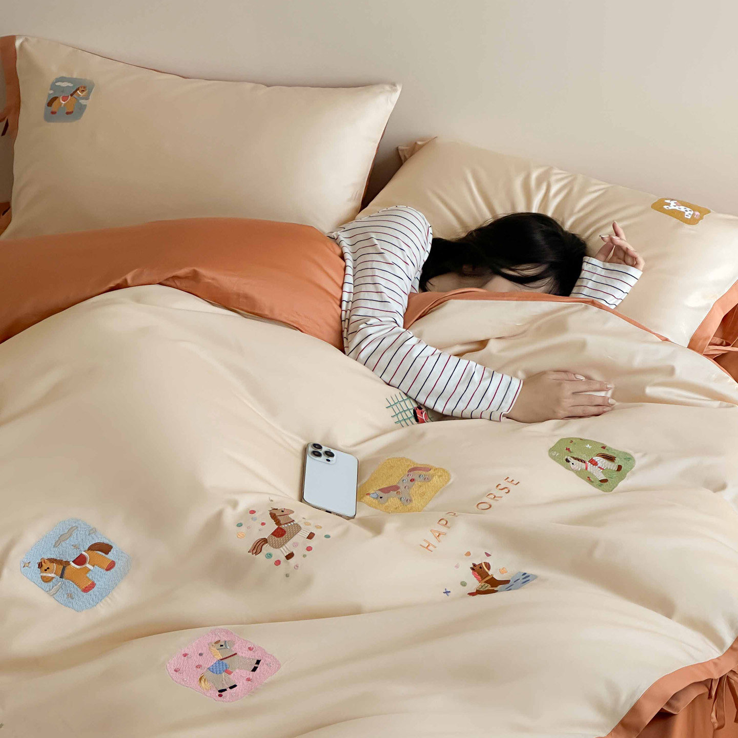 卡通小马刺绣A类100%全棉长绒棉四件套被套纯棉床单床笠儿童床品4,淘宝优惠券,粉丝福利购,淘宝优惠卷