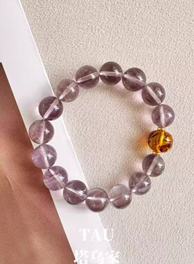 仲夏夜之梦 | 原创天然巴西紫水晶花珀手串ins高级轻奢礼物女手链