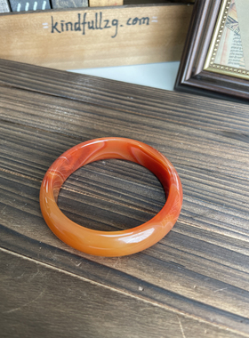 晶玉呈祥红玛瑙手镯天然玉石正品玉手镯冰种玉髓旺夫玉镯子