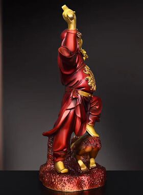 黄铜钟馗摆件彩绘铜天师钟馗赐福吉祥门神像客厅家居摆件装饰品