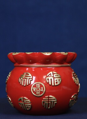 纯铜钱袋福袋聚宝盆富贵有余铜工艺摆件中式铜制品客厅家居摆设