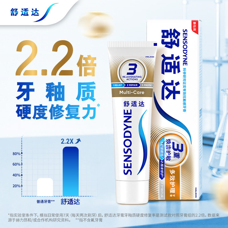 舒适达抗敏感牙膏多效护理100g*4支套装清洁口腔缓解牙敏感防蛀