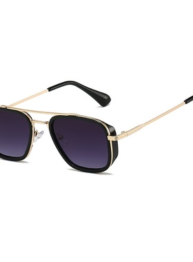 2025新款时尚双梁太阳镜男复古方框蛤蟆镜潮开车墨镜防晒太阳眼镜