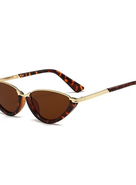 欧美辣妹风复古猫眼半框太阳镜女感时髦街拍度假遮阳墨镜男潮