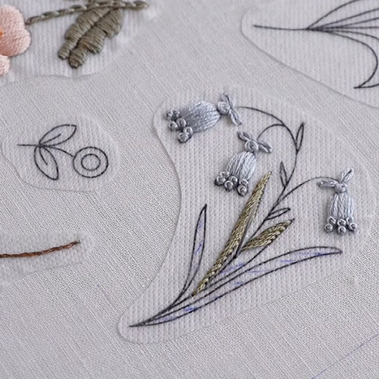 NO.23春日花园(有视频教程)手工diy刺绣花朵水溶贴纸