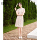 OSA Osha 핑크 새로운 중국 스타일 버클 치파오 스커트 허리 쉬폰 프린트 드레스 여성 여름 얇은 섹션