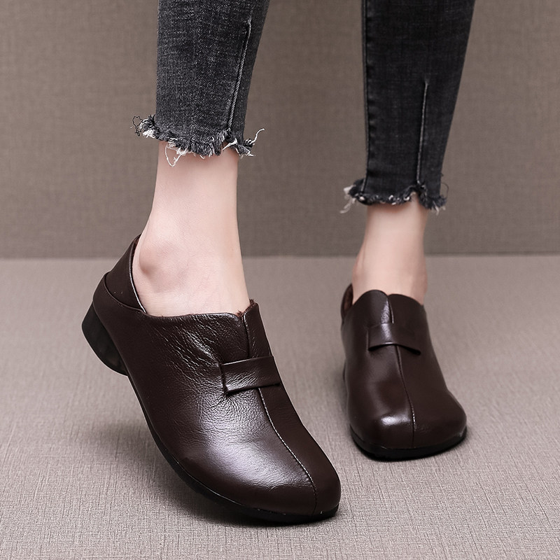 加绒保暖深口单鞋女真皮女鞋平底软底防滑妈妈鞋休闲皮鞋冬季棉鞋,淘宝优惠券,粉丝福利购,淘宝优惠卷