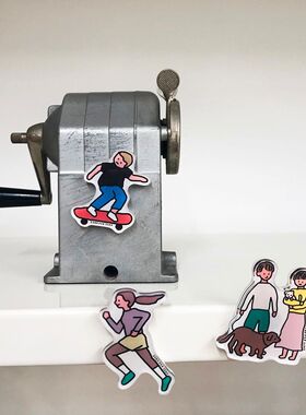 韩国插画family亚克力磁铁冰箱贴