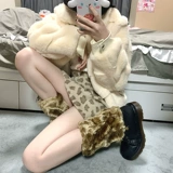 Толстая носка куртка JK Suck Sock Subculture Millennium Hot Girl Y2K Имитация норки плюш, чтобы сохранить теплую и холодную ногу