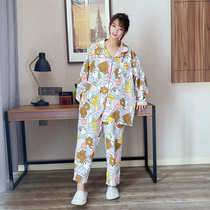 Cartoon Gats Up Code Pure Cotton Pyjamas Womens Spring And Autumn Cardio-hoodie Long Sleeve Loose House Suit Chubby MM200 Catsuit