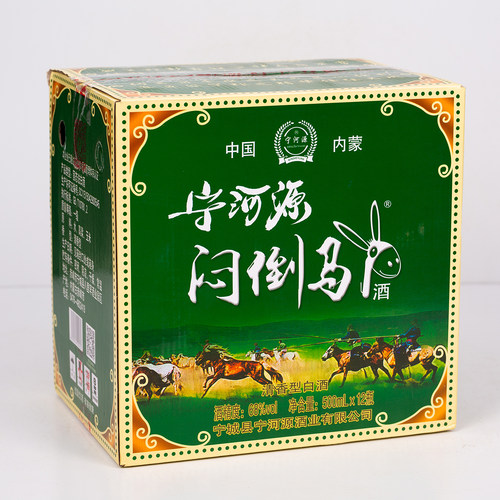 宁河源闷倒驴68度500ml*12瓶 草原烈酒内蒙古金马杆粮食酒白酒 - 图0
