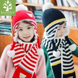 Детская зимняя шерстяная шапка, шарф, детский демисезонный комплект для мальчиков