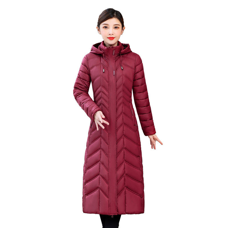中老年轻薄款羽绒棉衣女长款过膝妈妈装棉袄韩版修身冬季外套时尚,淘宝优惠券,粉丝福利购,淘宝优惠卷