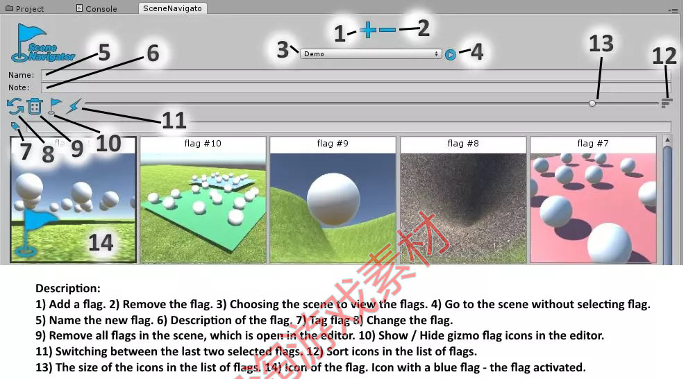 Unity3d Scene Navigator- flag markers utility 1.4场景标记-图1