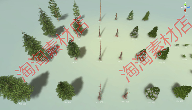 Unity3d Pine and Bush Pack 树木模型插件 - 图2