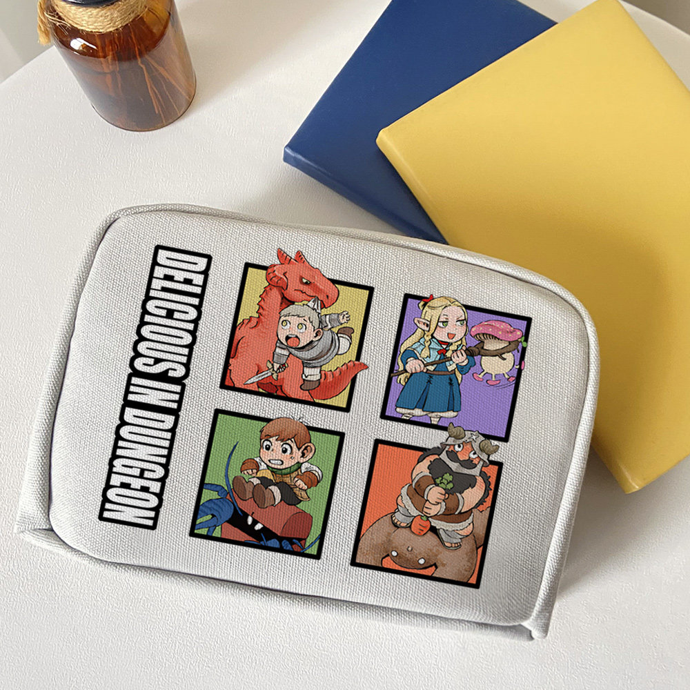 漫能迷宫饭帆布笔袋多功能包动漫周边二次元礼物文具文具盒化妆包,淘宝优惠券,粉丝福利购,淘宝优惠卷