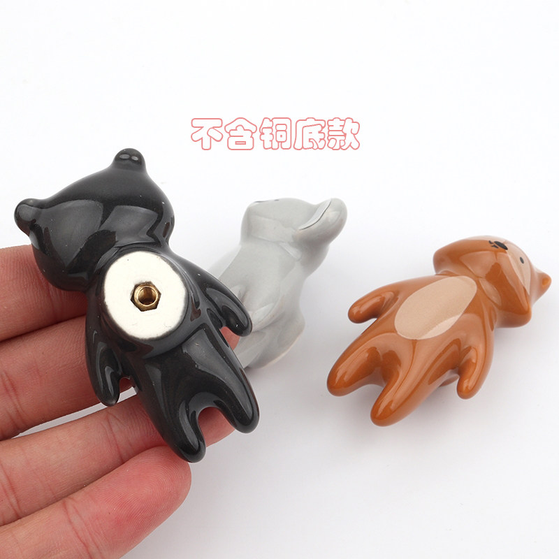 轻奢卡通陶瓷黄铜橱柜抽屉儿童房可爱单孔彩绘小动物柜门环保把手,淘宝优惠券,粉丝福利购,淘宝优惠卷