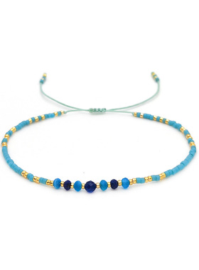 ins小众民族风编织青金石复古手绳Miyuki米珠天然淡水珍珠手链女