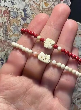 彩色米珠串珠手链女ins风甜美百搭送闺蜜精致手环饰品学生生日礼