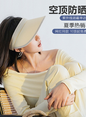 团建活动夏季无顶防晒帽定制logo