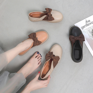 韩版百搭蝴蝶结单鞋