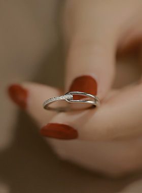 s999纯银鲁伯特之泪戒指女韩版轻奢简约小众轻奢设计百搭对戒