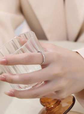 尚爱银饰 足银999纯银戒指女开口设计小众轻奢冷淡风高级感指环