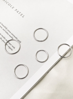 S999纯银足银1.2线戒指韩国光面线条戒NS韩版学生简约银戒子手饰