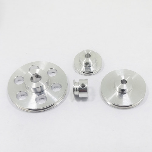 3mm圆皮带皮带轮 铝合金U槽带轮O型带轮 金属单槽皮带轮diy 滑轮 - 图3