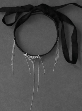 東黑三白/ 蔷薇入流水 s930纯银真皮原创设计小众女choker项圈