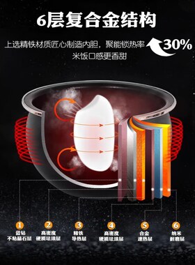 三枝箭球釜电饭煲5L大容量