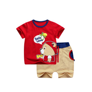 安塞尔斯童装2018新款婴儿衣服短袖套装男宝春装女1-6岁套装时尚