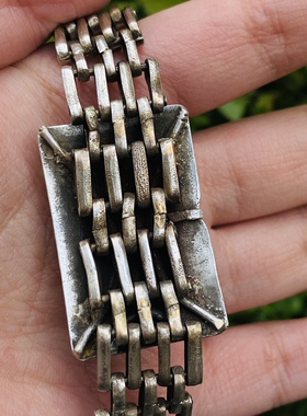 老手工纯手工打造老银手链少数民族老手工银饰 个性手链 玛瑙手链