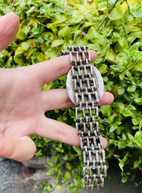 〓老手工〓纯手工打造老银手链 少数民族老手工银饰 绿松石手手链