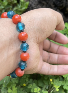 〓古法老琉璃〓清代宫廷造办宝石老琉璃 手串个性手串