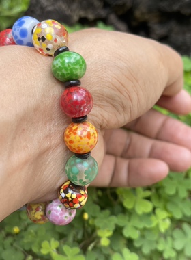 〓古法老琉璃〓清代宫廷造办宝石老琉璃手串多宝手串