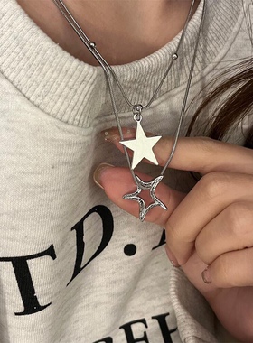 y2k百搭项链双层叠戴女五角星链