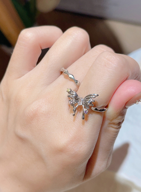 银色开口戒女韩系戒指小众设计