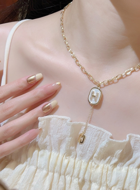 颜颜子同款H项链H戒指女小众轻奢